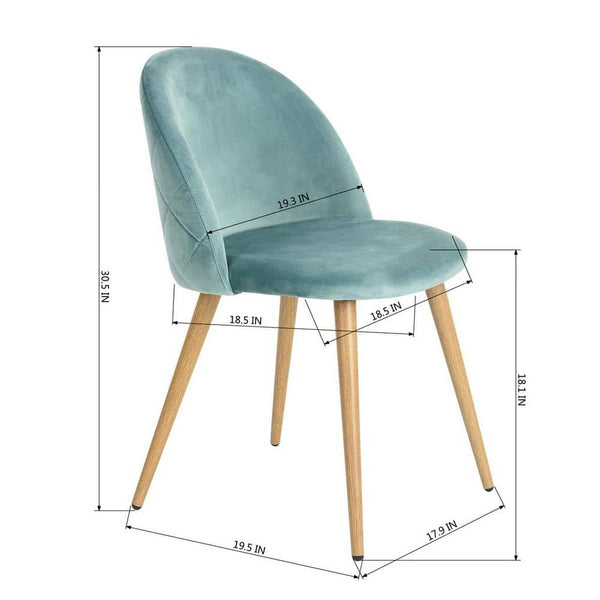 Eggree Set Of 13 Zomba Dining Chair - Velvet Aqua Set Of 13 Zomba Dining Chair - Velvet Aqua