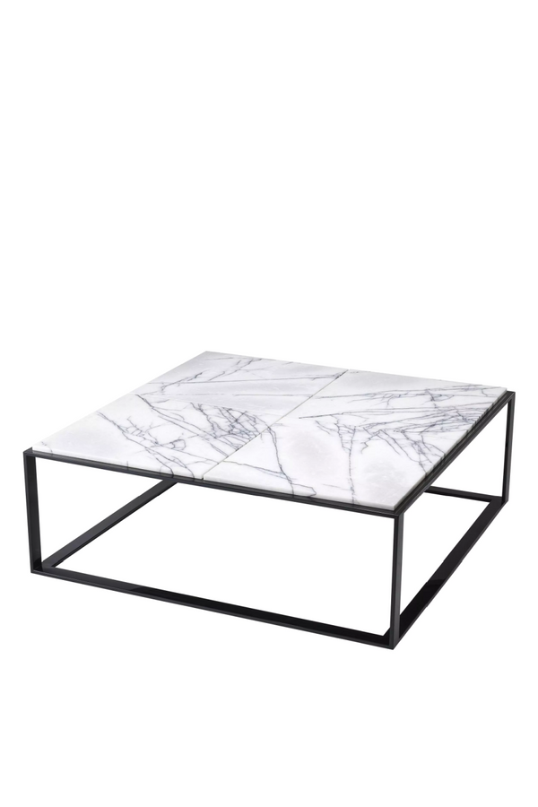 Eggree Set Of 16 Adria Coffee Table - White Marble With Black Metal Leg Set Of 16 Adria Coffee Table - White Marble With Black Metal Leg