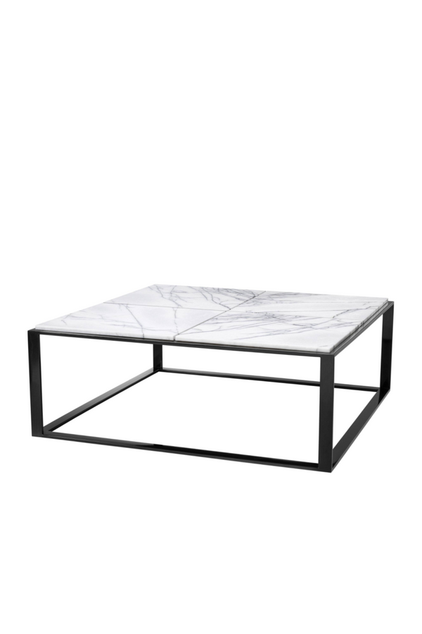 Eggree Set Of 16 Adria Coffee Table - White Marble With Black Metal Leg Set Of 16 Adria Coffee Table - White Marble With Black Metal Leg