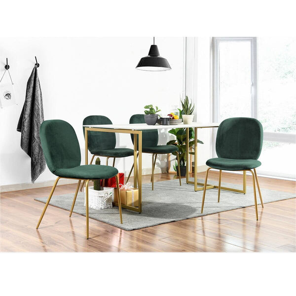 eggree Set of 16 Jule Green Velvet Cover Elegant Dining Chairs Set of 16 Jule Green Velvet Cover Elegant Dining Chairs