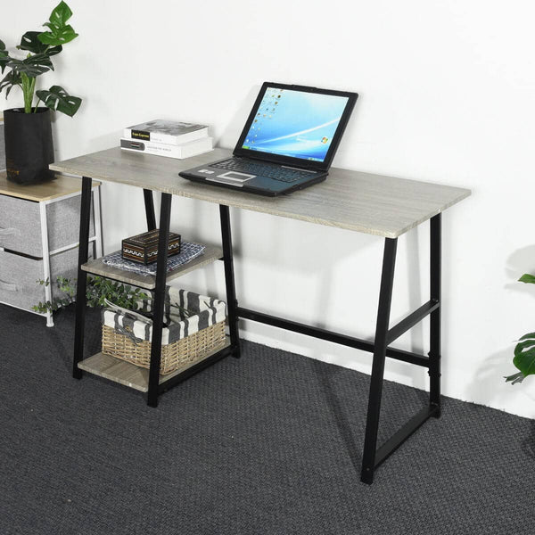eggree Set of 16 MCGHEE Computer Desk Grey with 2-Shelves 120cm Set of 16 MCGHEE Computer Desk Grey with 2-Shelves 120cm