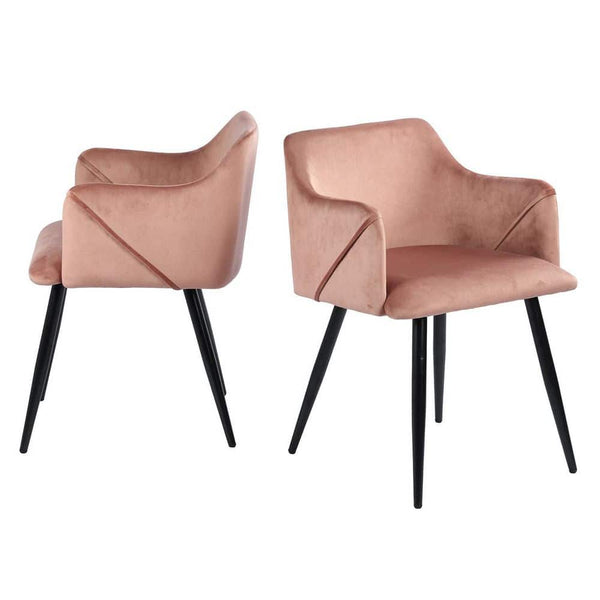 Eggree Set Of 18 Aldridge Velvet Dining Chair - Rose With Black Metal Leg Set Of 18 Aldridge Velvet Dining Chair - Rose With Black Metal Leg