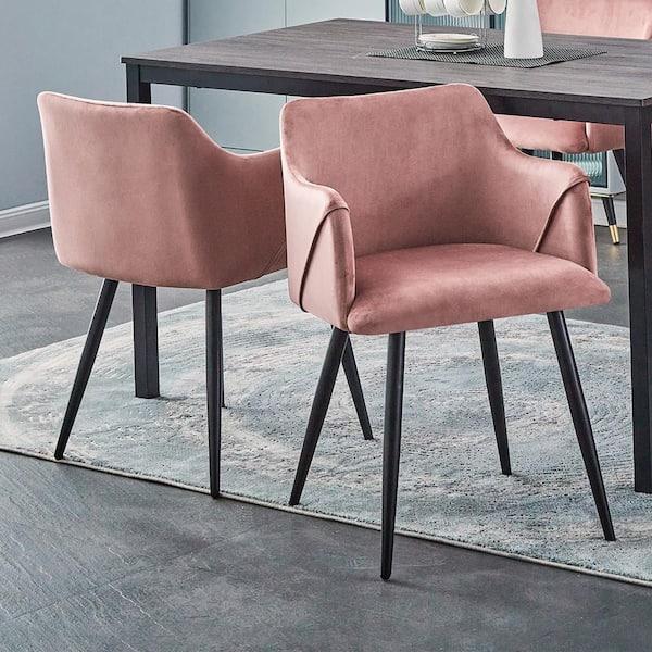 Eggree Set Of 18 Aldridge Velvet Dining Chair - Rose With Black Metal Leg Set Of 18 Aldridge Velvet Dining Chair - Rose With Black Metal Leg