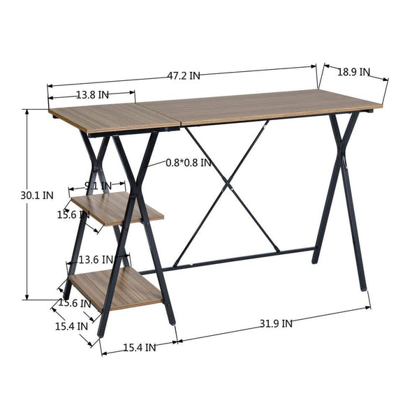 Eggree Set Of 20 Maddie 47 In. Brown Manufactured Wood Computer Writing Desk With 2 Shelves Set Of 20 Maddie 47 In. Brown Manufactured Wood Computer Writing Desk With 2 Shelves