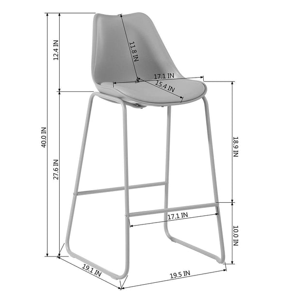 Eggree Set Of 20 Russ 29 In. Gray Low Back Metal Frame Bar Stool With Faux Leather Cushion Seat Set Of 20 Russ 29 In. Gray Low Back Metal Frame Bar Stool With Faux Leather Cushion Seat