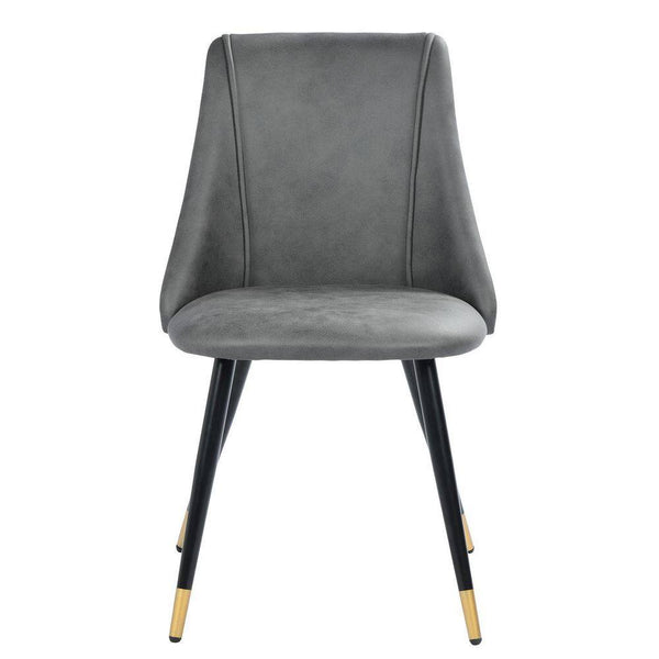 Eggree Set Of 22 Smeg Dining Chair - Pu Grey With Black Golden Leg Set Of 22 Smeg Dining Chair - Pu Grey With Black Golden Leg