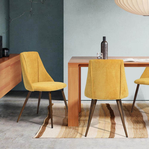 Eggree Set Of 22 Smeg Dining Chair - Velvet Yellow Set Of 22 Smeg Dining Chair - Velvet Yellow