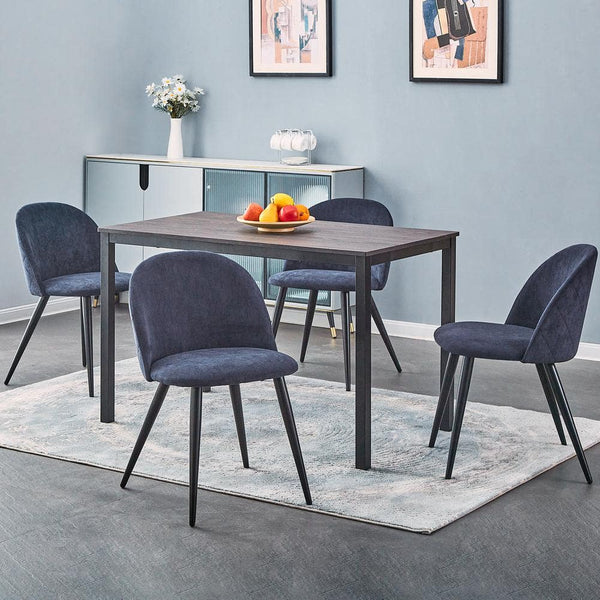 Eggree Set Of 24 Zomba Dining Chair - Velvet Blue With Black Paintting Leg Set Of 24 Zomba Dining Chair - Velvet Blue With Black Paintting Leg