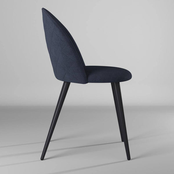 Eggree Set Of 24 Zomba Dining Chair - Velvet Blue With Black Paintting Leg Set Of 24 Zomba Dining Chair - Velvet Blue With Black Paintting Leg