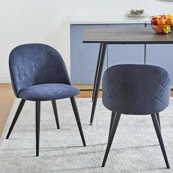 eggree Set of 24 Zomba Dining Chair - Velvet Blue with Black Paintting Leg Set of 24 Zomba Dining Chair - Velvet Blue with Black Paintting Leg