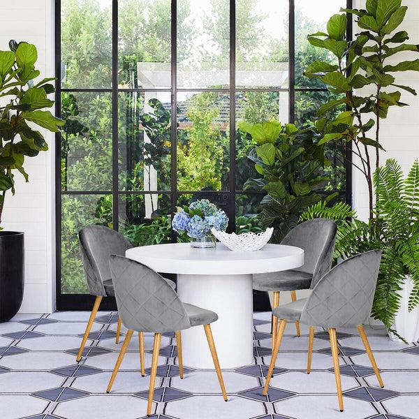 eggree Set of 24 Zomba Dining Chair - Velvet Grey with Metal Leg Set of 24 Zomba Dining Chair - Velvet Grey with Metal Leg eggree Set of 24 Zomba Dining Chair - Velvet Grey with Metal Leg Set of 24 Zomba Dining Chair - Velvet Grey with Metal Leg