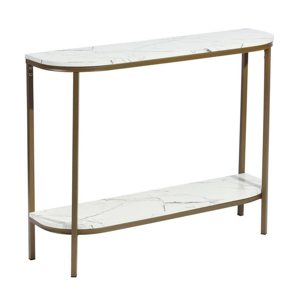 Eggree Set Of 30 Adria Console Table 100cm - White Marble With Metal Leg Set Of 30 Adria Console Table 100cm - White Marble With Metal Leg