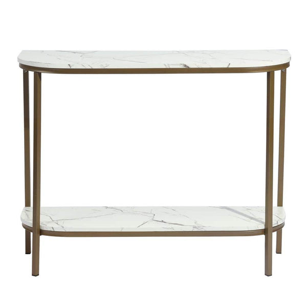 Eggree Set Of 30 Adria Console Table 100cm - White Marble With Metal Leg Set Of 30 Adria Console Table 100cm - White Marble With Metal Leg