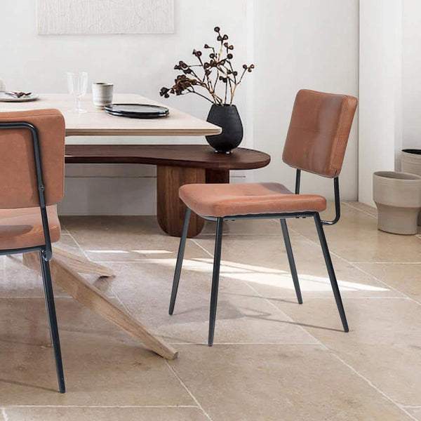 eggree Set of 30 Karomi Brown Faux Leather Upholstered Side Dining Chairs Set of 30 Karomi Brown Faux Leather Upholstered Side Dining Chairs