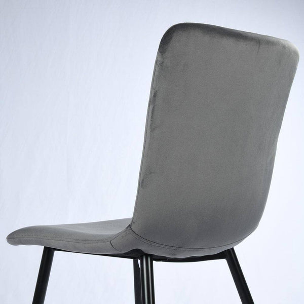 Eggree Set Of 32 SCARGILL Dining Chair - Velvet Grey With Black Metal Leg Set Of 32 SCARGILL Dining Chair - Velvet Grey With Black Metal Leg