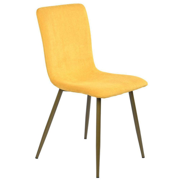 eggree Set of 4 SCARGILL Dining Chair - Fabric Yellow with Golden Metal Leg Set of 4 SCARGILL Dining Chair - Fabric Yellow with Golden Metal Leg
