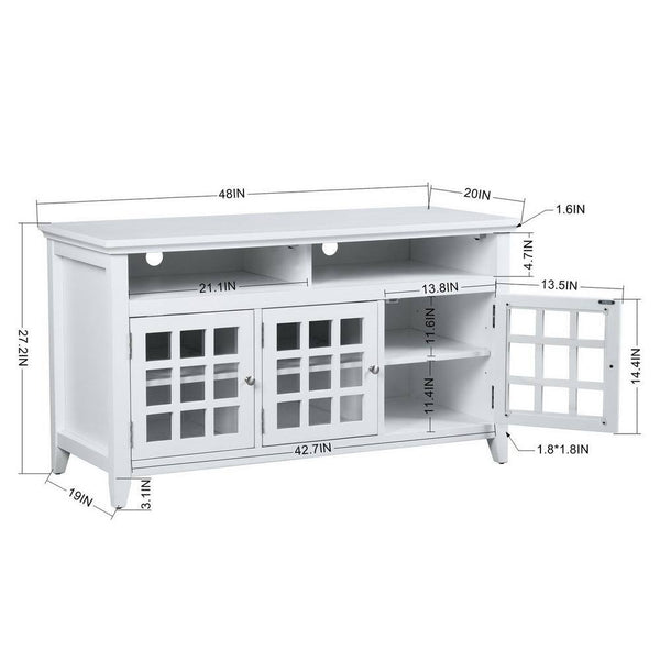 Eggree Set Of 5 Taneka 48 In. White TV Stand Fits TV's Up To 58 In Set Of 5 Taneka 48 In. White TV Stand Fits TV's Up To 58 In