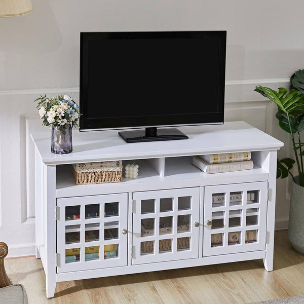 eggree Set of 5 Taneka 48 in. White TV Stand Fits TV's Up To 58 in Set of 5 Taneka 48 in. White TV Stand Fits TV's Up To 58 in