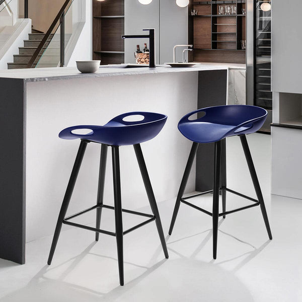 eggree Set of 50 Fiyan 24 in. Navy Backless Counter Stool with Plastic Seat Set of 50 Fiyan 24 in. Navy Backless Counter Stool with Plastic Seat