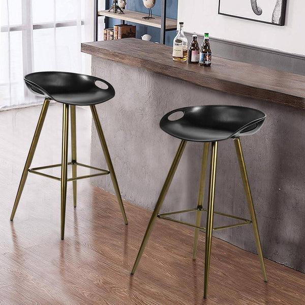 eggree Set of 50 Fiyan 32.3 in. Bronze Metal Frame Low Back Retro Style Bar Stool with Black PP Seat Set of 50 Fiyan 32.3 in. Bronze Metal Frame Low Back Retro Style Bar Stool with Black PP Seat