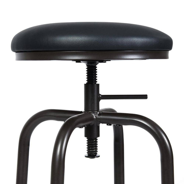 Eggree Set Of 54 Ana 28.5-31.5 In. Adjustable Height Black Backless Metal Frame Swivel Industrial BarStool With PVC Seat Set Of 54 Ana 28.5-31.5 In. Adjustable Height Black Backless Metal Frame Swivel Industrial BarStool With PV