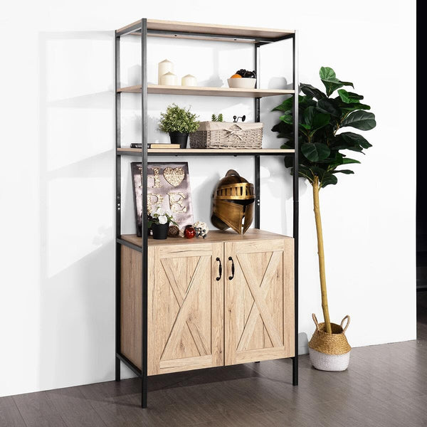 eggree Set of 8 Bebou 70.9 in. Brown MDF Wood 3-Shelves Bookcase Cabinet Set of 8 Bebou 70.9 in. Brown MDF Wood 3-Shelves Bookcase Cabinet