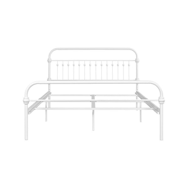 Eggree Set Of 9 Gobert White Metal Standard Twin Platform Bed Foundation With Headboard Set Of 9 Gobert White Metal Standard Twin Platform Bed Foundation With Headboard