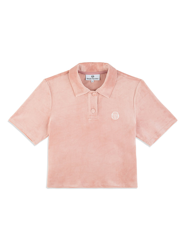 egonlab x sergio tacchini Adele Velour Polo- Pale Mauve
