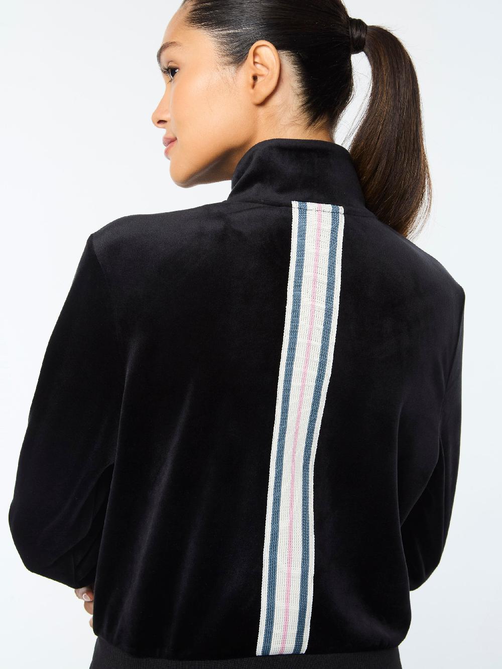 Egonlab X Sergio Tacchini Adele Velour Track Jacket- Black Beauty