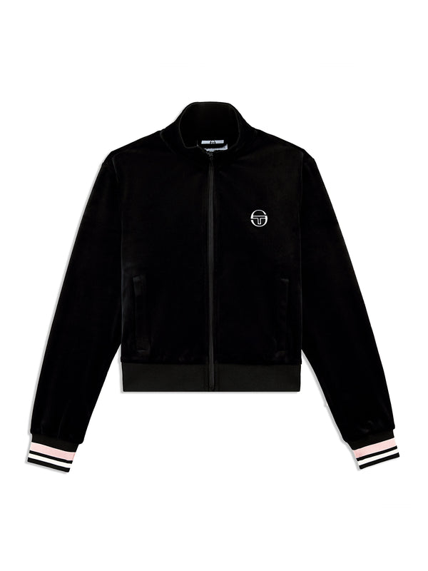 egonlab x sergio tacchini Adele Velour Track Jacket- Black Beauty