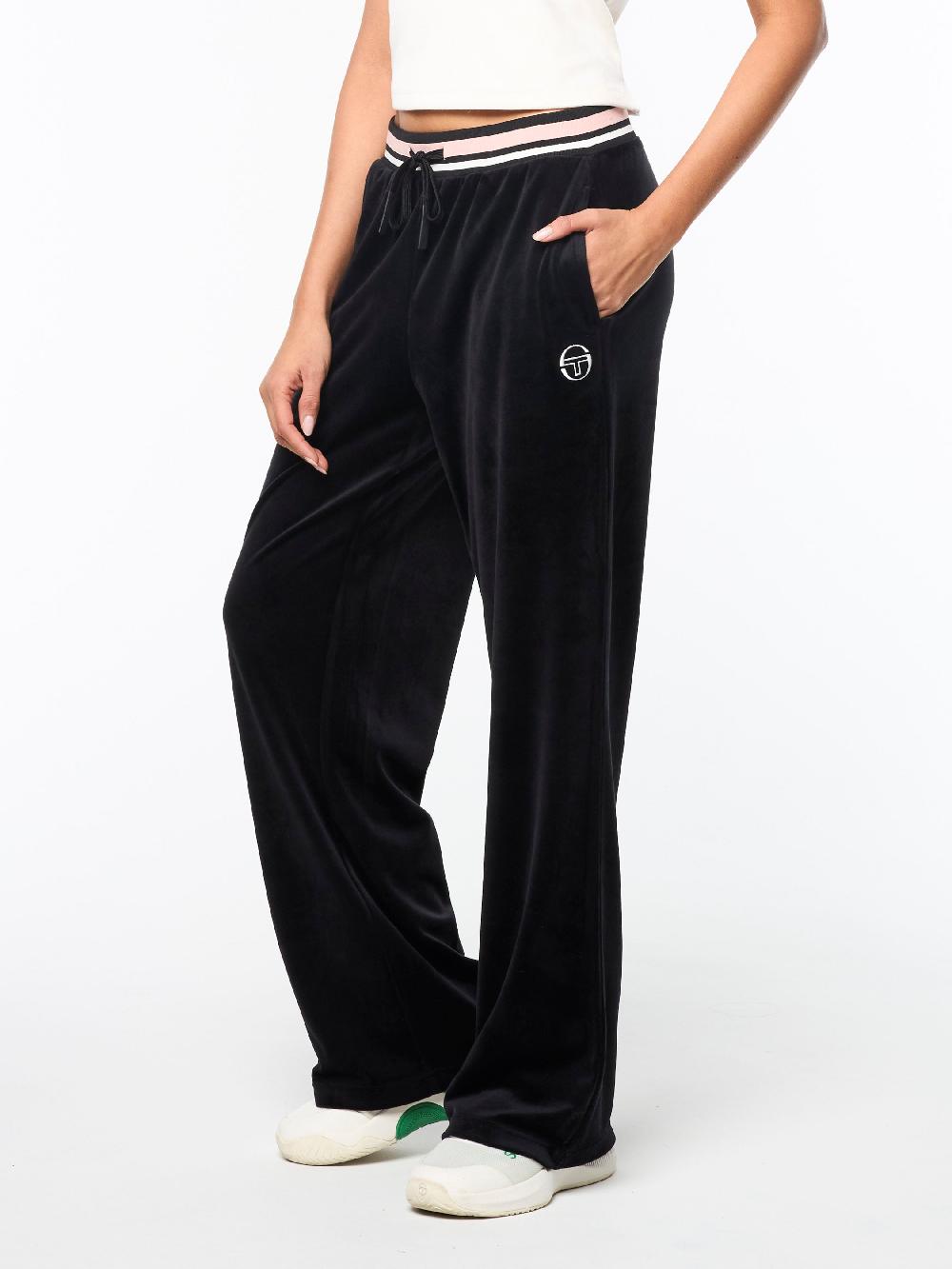 Egonlab X Sergio Tacchini Adele Velour Track Pant-Black Beauty