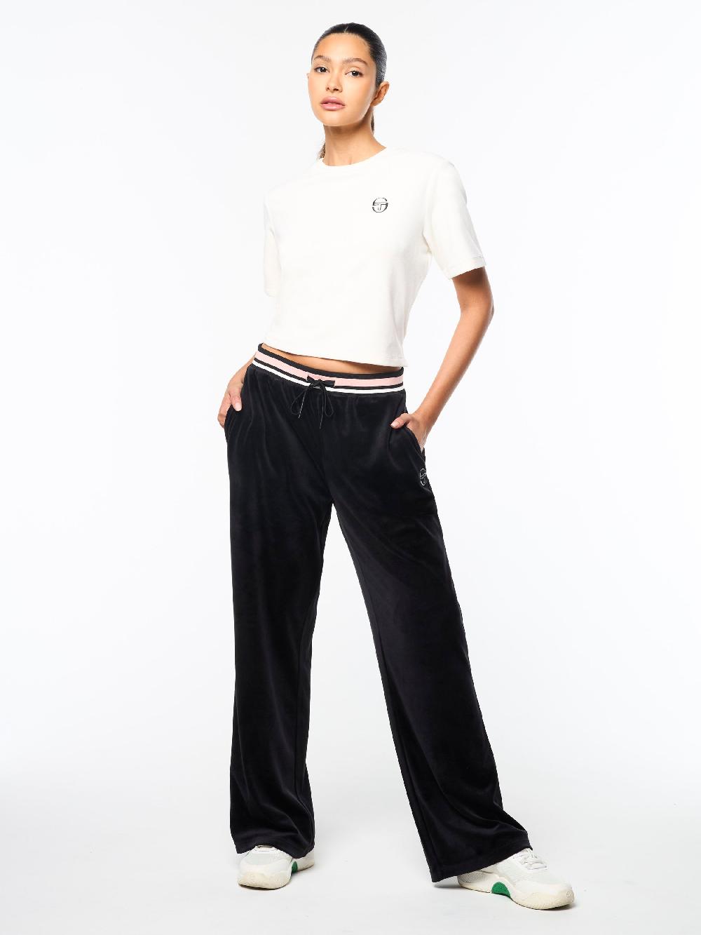 Egonlab X Sergio Tacchini Adele Velour Track Pant-Black Beauty