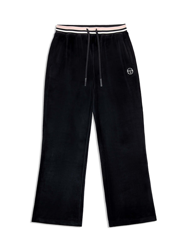 egonlab x sergio tacchini Adele Velour Track Pant-Black Beauty
