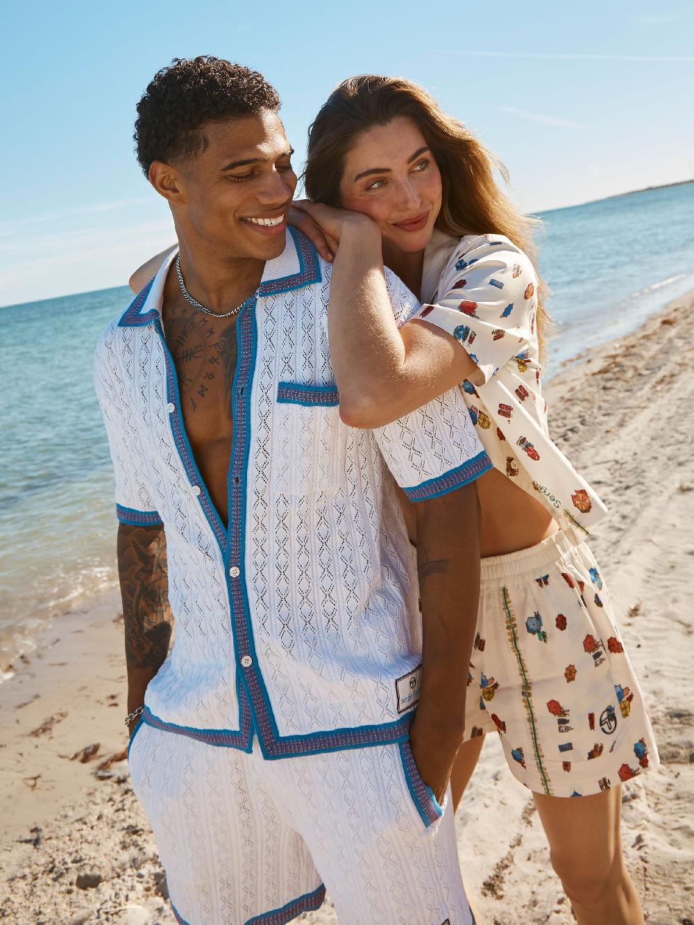 Egonlab X Sergio Tacchini Aldo Pointelle Polo- Brilliant White