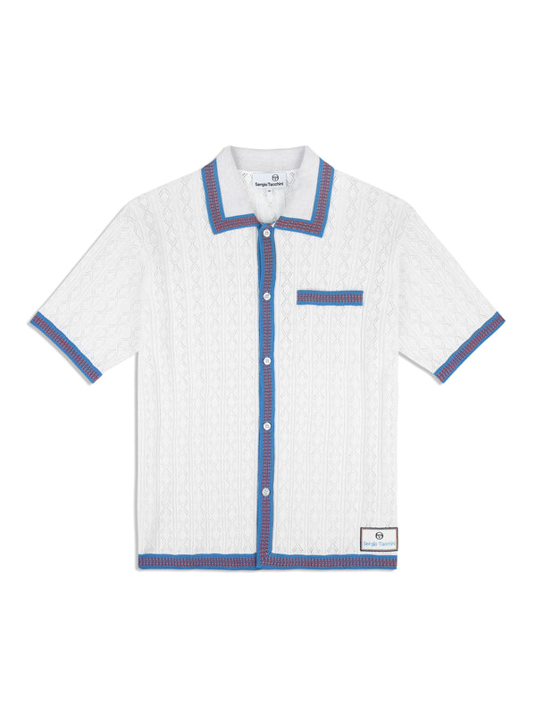 egonlab x sergio tacchini Aldo Pointelle Polo- Brilliant White