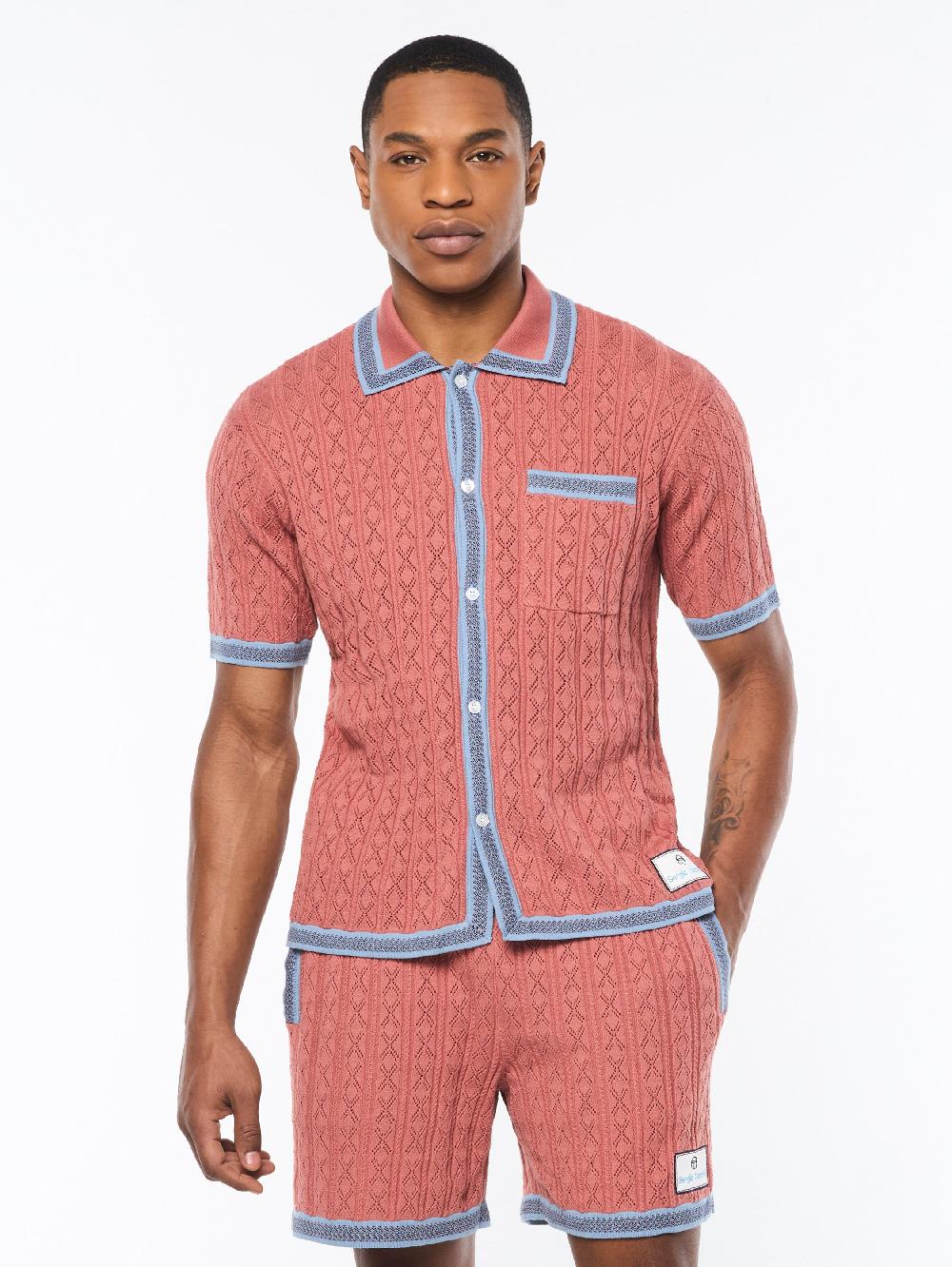 Egonlab X Sergio Tacchini Aldo Pointelle Polo- Light Mahogany