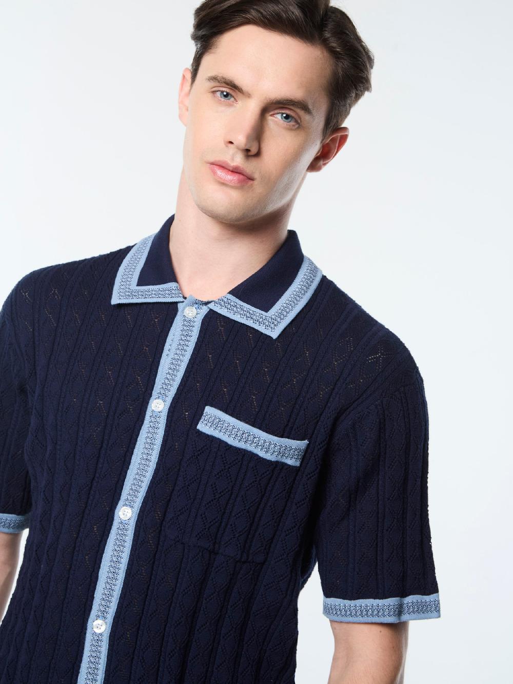 Egonlab X Sergio Tacchini Aldo Pointelle Polo- Maritime Blue