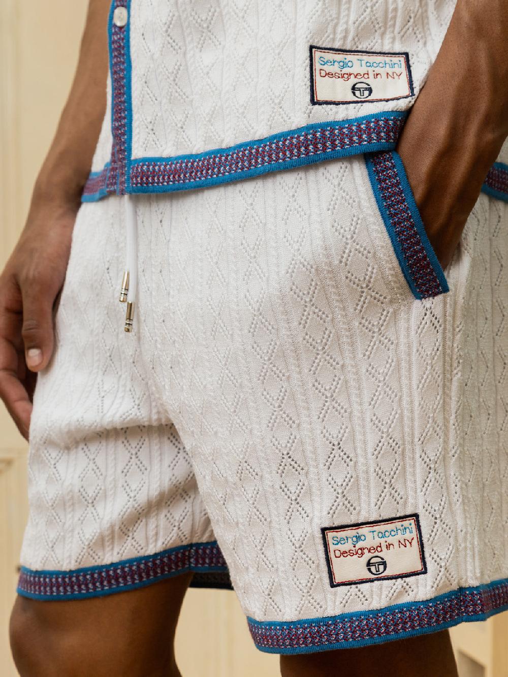 Egonlab X Sergio Tacchini Aldo Pointelle Short- Brilliant White