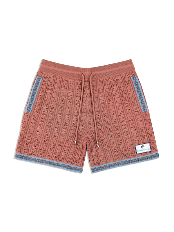 egonlab x sergio tacchini Aldo Pointelle Short- Light Mahogany