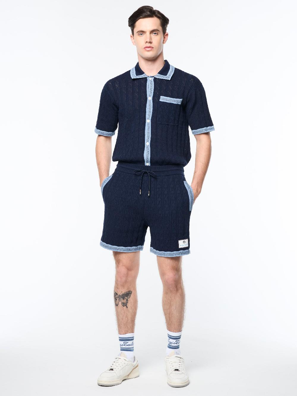 Egonlab X Sergio Tacchini Aldo Pointelle Short- Maritime Blue