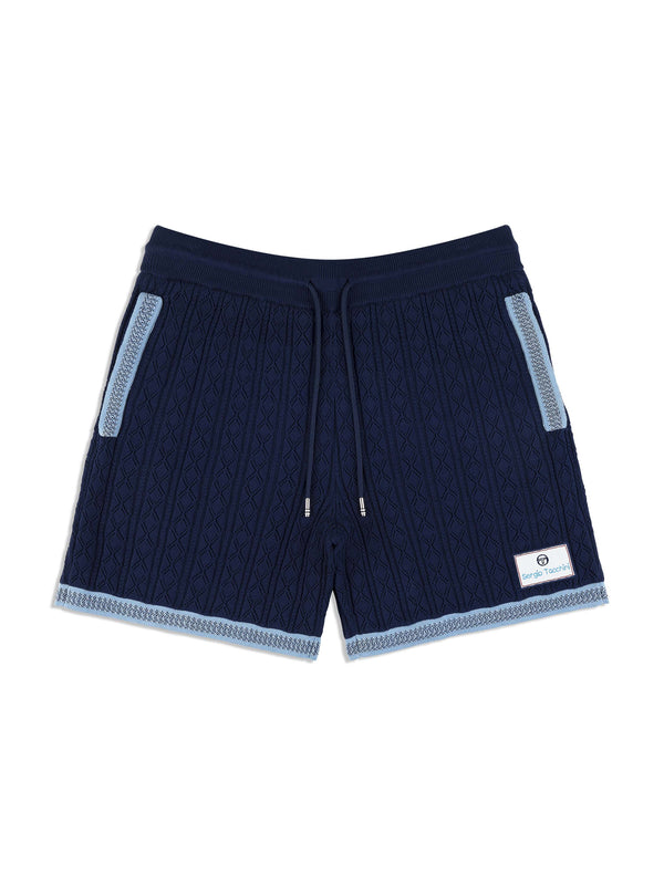 egonlab x sergio tacchini Aldo Pointelle Short- Maritime Blue