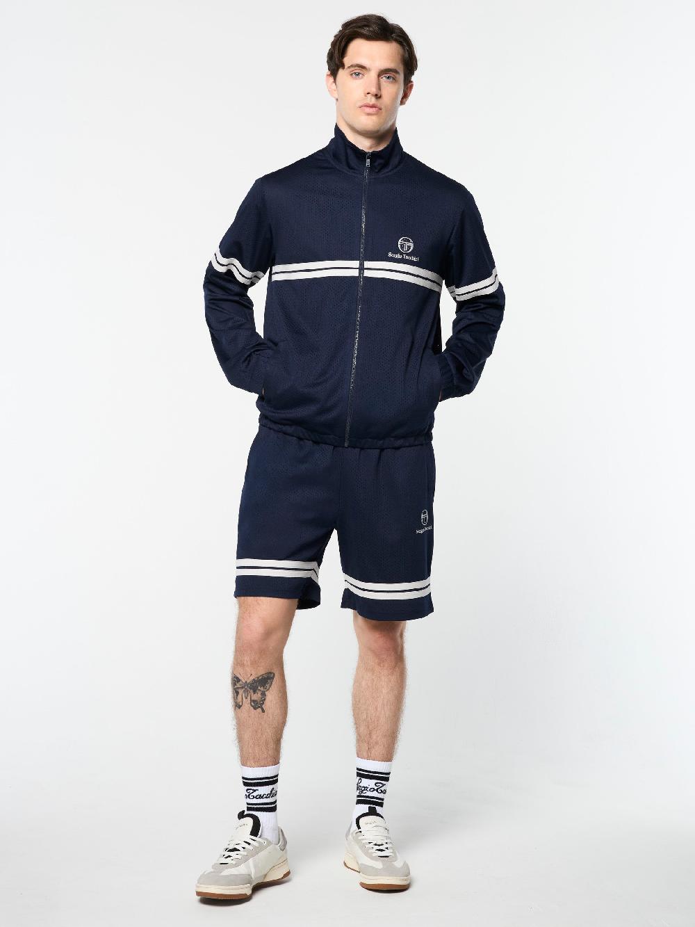 Egonlab X Sergio Tacchini Arturo Mesh Track Jacket- Maritime Blue/ Quiet Gray