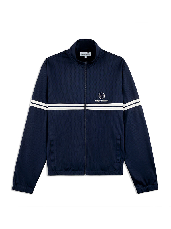 egonlab x sergio tacchini Arturo Mesh Track Jacket- Maritime Blue/ Quiet Gray