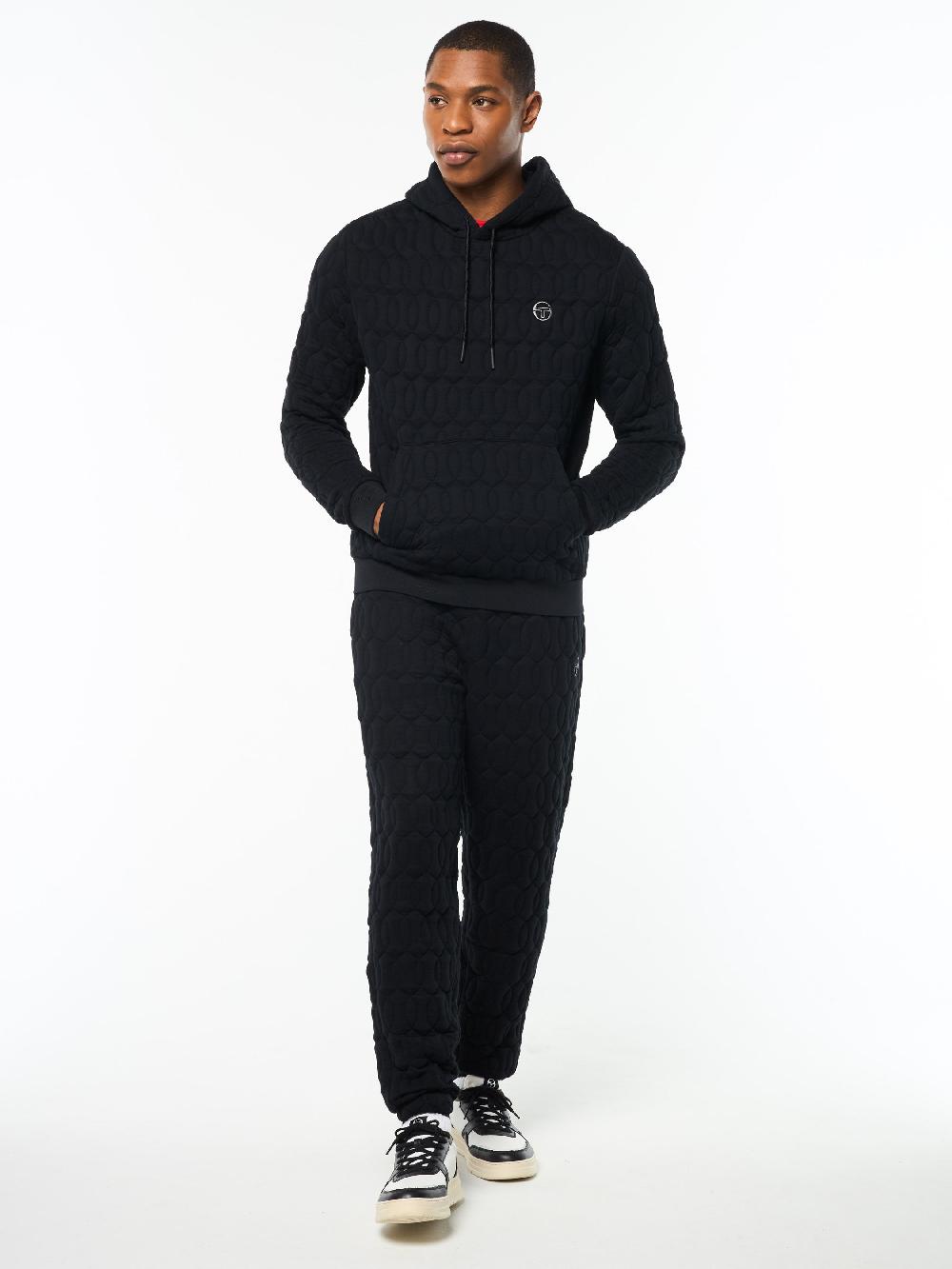 Egonlab X Sergio Tacchini Aversa Quilted Hoodie- Black Beauty