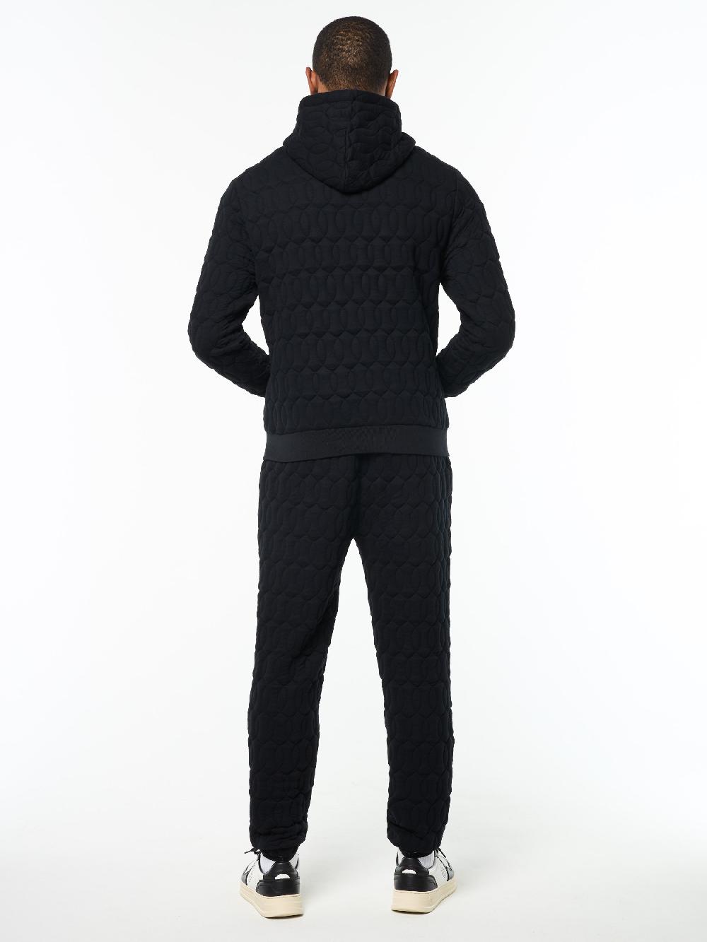 Egonlab X Sergio Tacchini Aversa Quilted Hoodie- Black Beauty