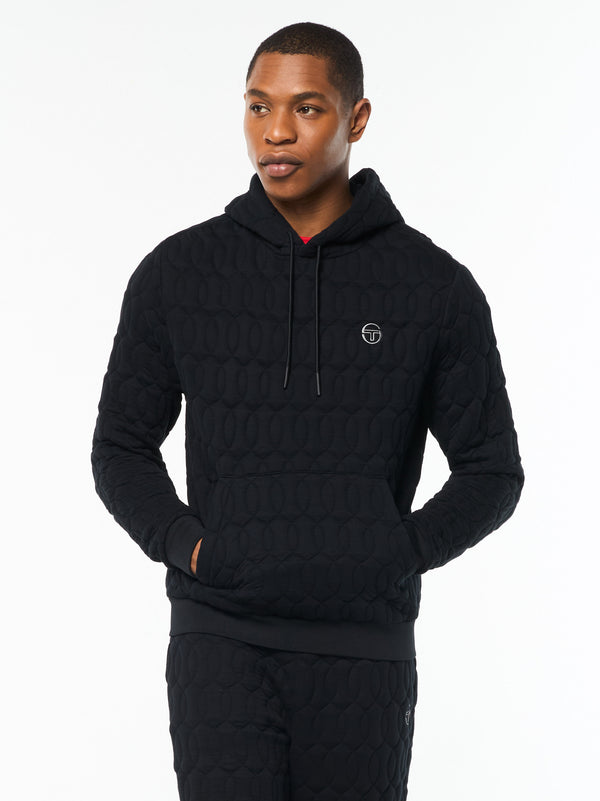 egonlab x sergio tacchini Aversa Quilted Hoodie- Black Beauty