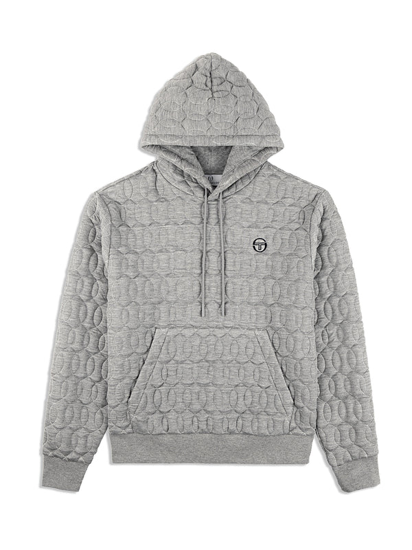 egonlab x sergio tacchini Aversa Quilted Hoodie- Light Heather Grey