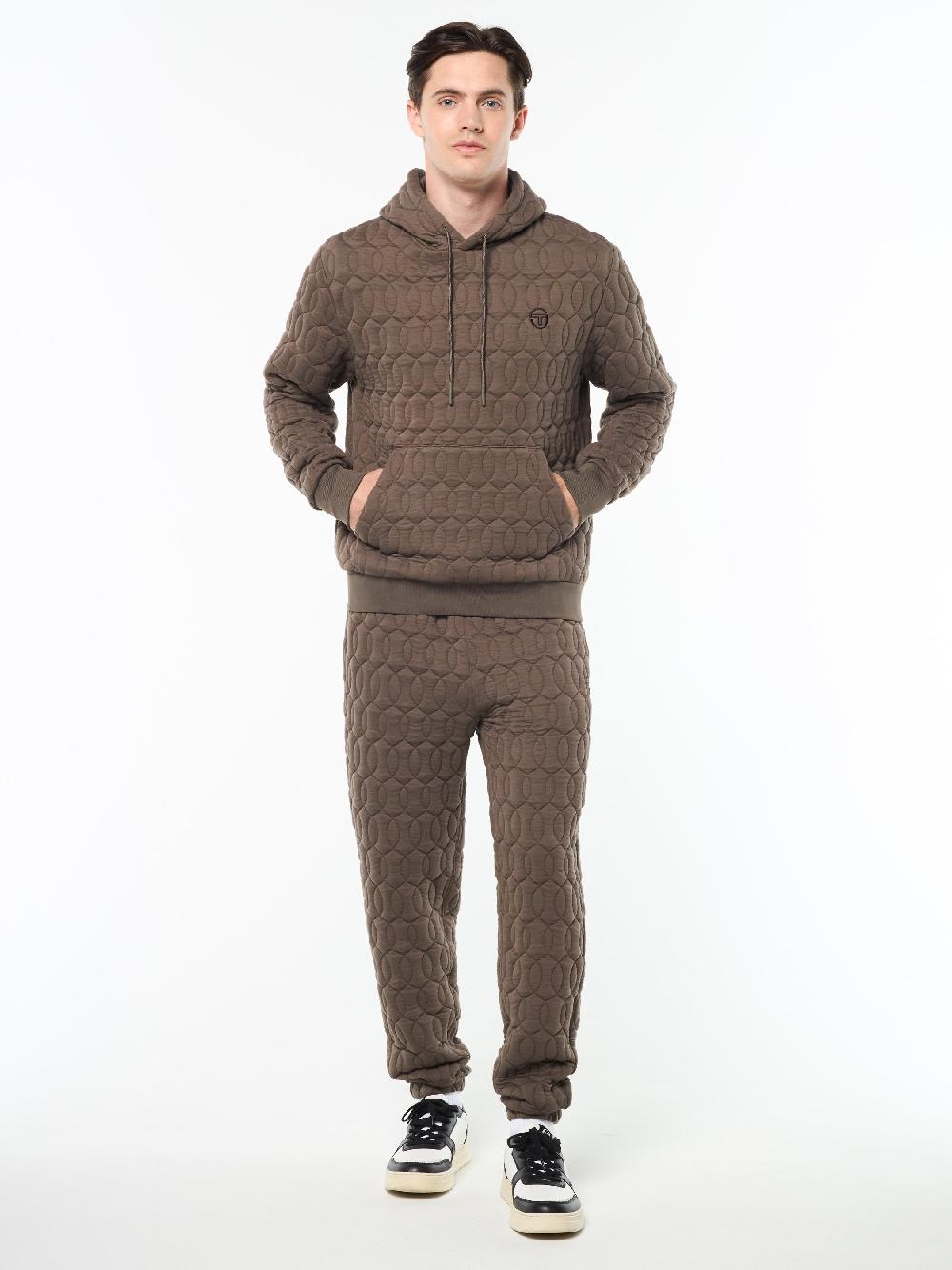 Egonlab X Sergio Tacchini Aversa Quilted Hoodie- Morel