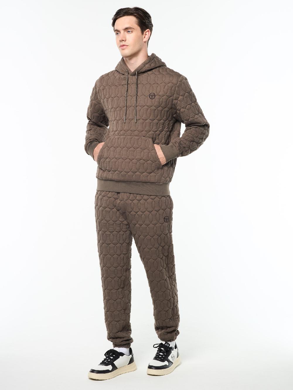 Egonlab X Sergio Tacchini Aversa Quilted Hoodie- Morel