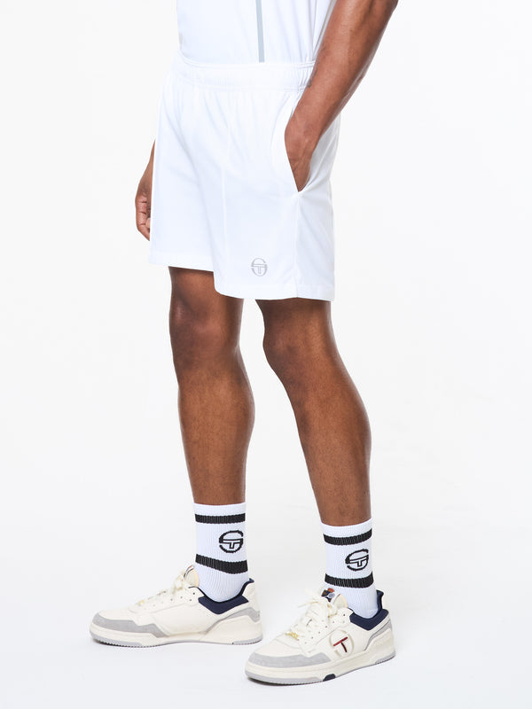 egonlab x sergio tacchini Campo Court Short- Brilliant White